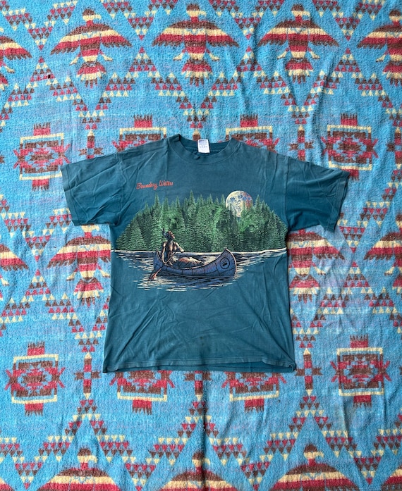 Vintage 1990s Thrashed Boundary Waters Native Ame… - image 1