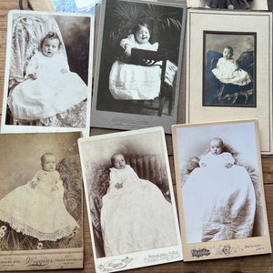 25 Antique Studio Portraits of Babies and Infants Photo Lot image 5