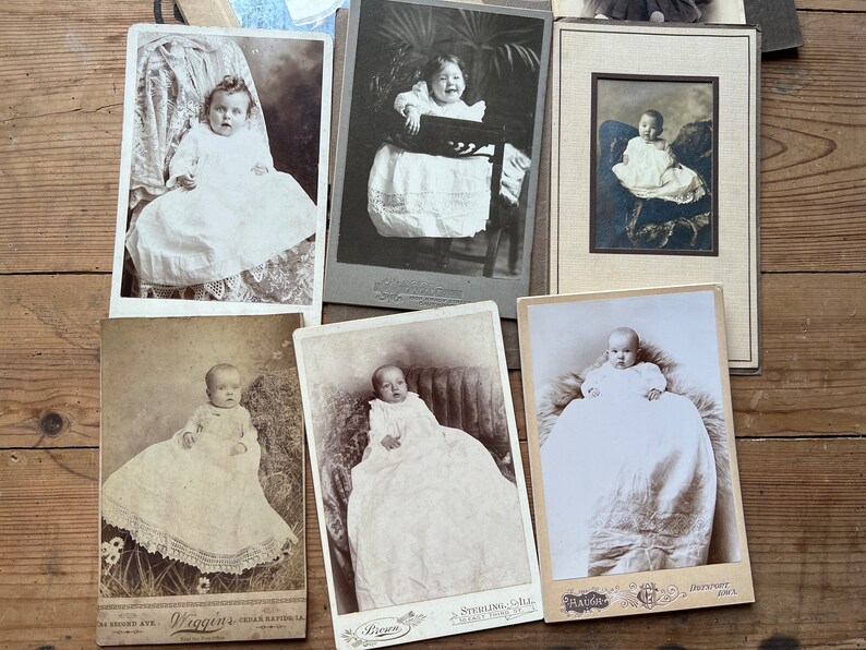 25 Antique Studio Portraits of Babies and Infants Photo Lot image 5