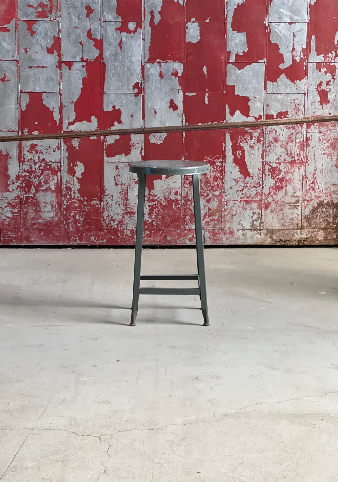 Vintage Toledo Uhl Stool Metal Shop Stool Etsy