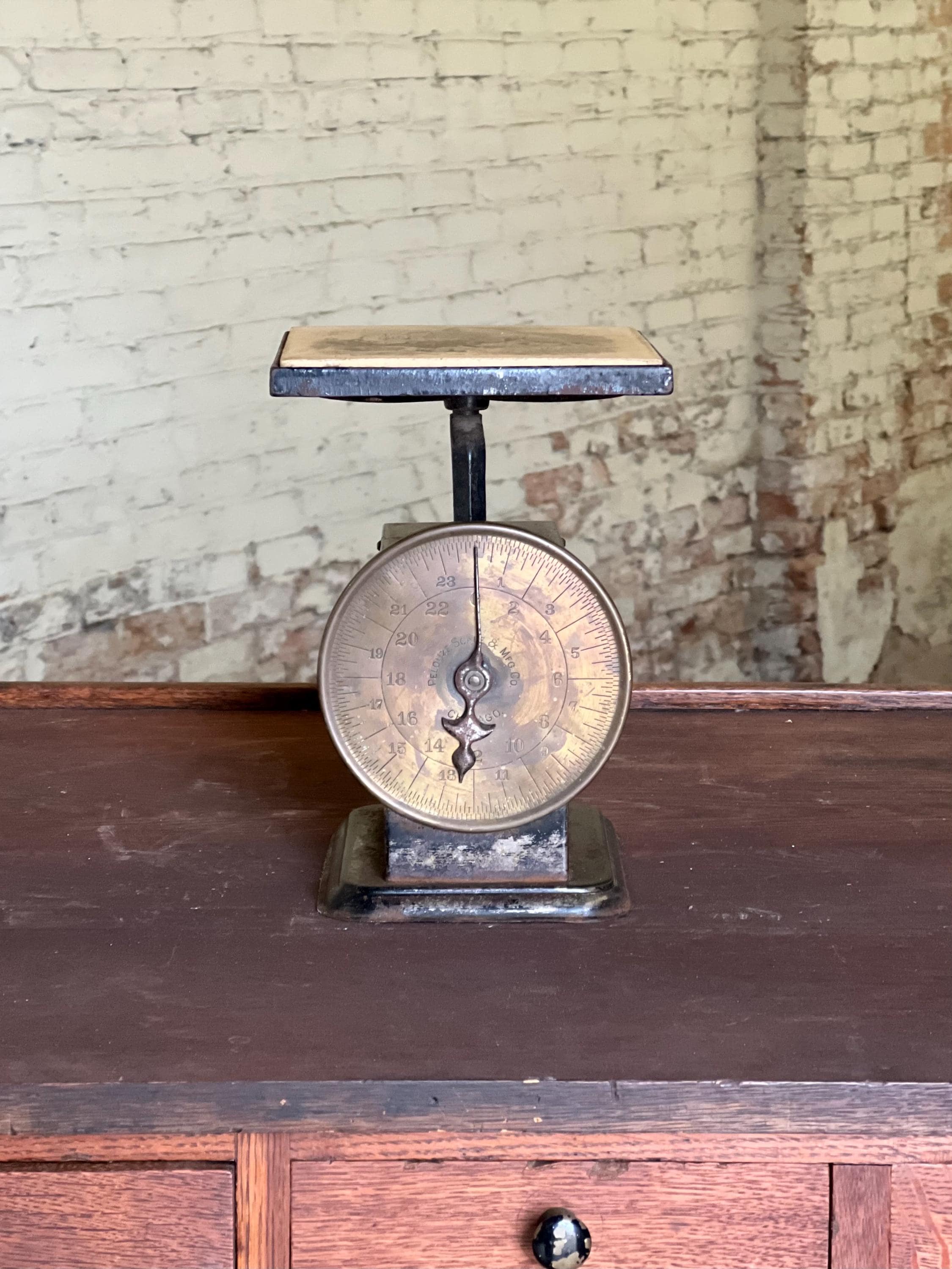 Antique Pelouze Mfg Brass Face 24 Pound Family Scale - Etsy