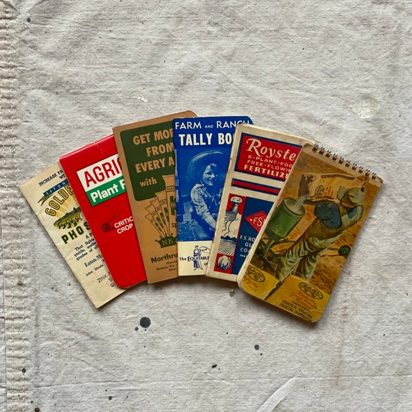 Vintage Lot of 6 Farming Pocket Ledgers