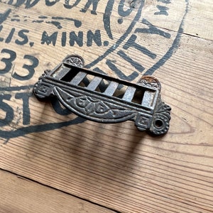 1890s Cast Iron Victorian Apothecary Drawer Pull image 2