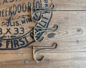 3 Antique Wire Coat Hooks Salvaged Hardware