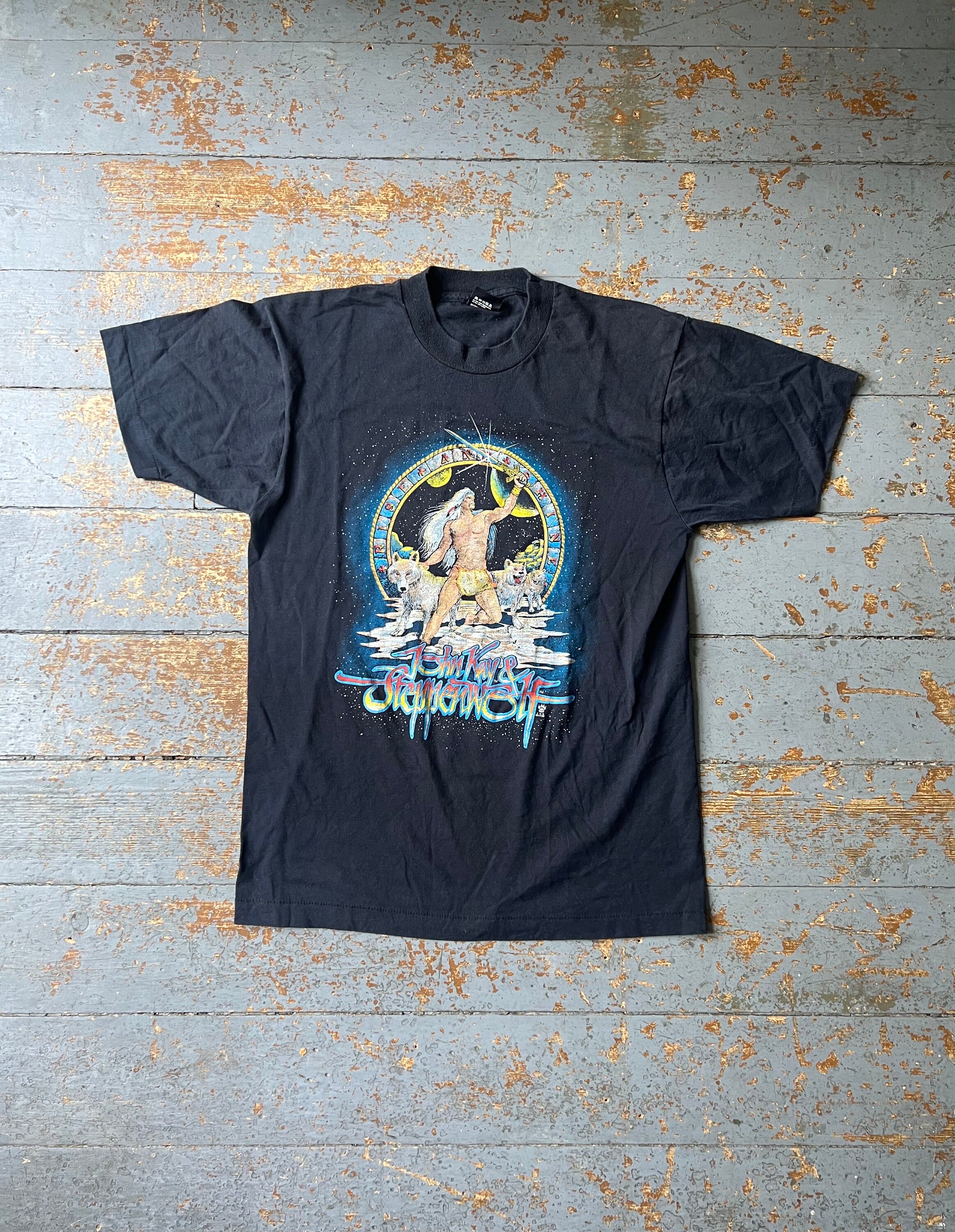 T-Shirt Débardeur Homme Band Steppenwolf - Logo John Kay 50 Years - Noir - 100% Coton