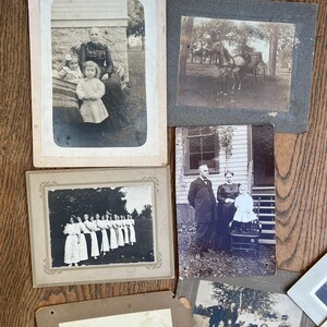 Antique Exterior Group Photo Cabinet Card Lot Country Home Pictures image 6