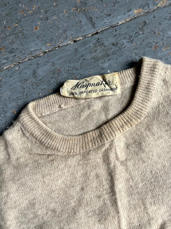 1950s Haymaker Cashmere Short Sleeve Sweater - image 3