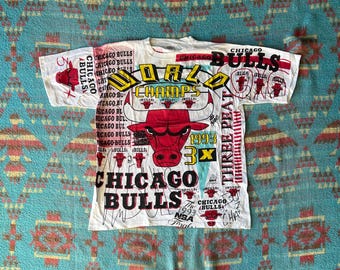 Vintage 1993 Chicago Bulls All Around Graphic Magic Johnson T Shirt