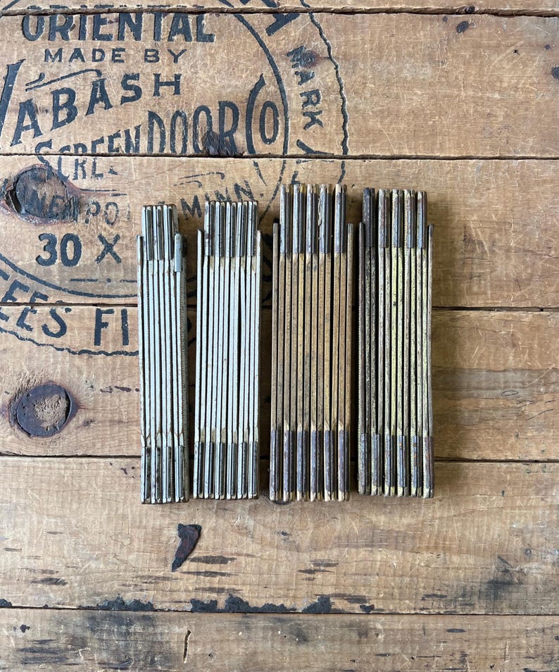 Vintage Lot of 4 Wood Folding Rulers - Etsy