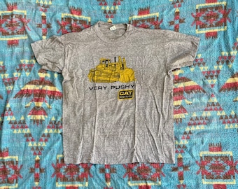 1980s Champion Cat Diesel ‘Very Pushy’ Bulldozer Shirt