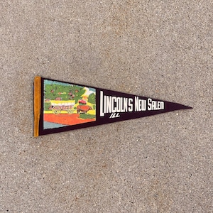 Vintage Lincolns New Salem Felt Pennant Home Decor