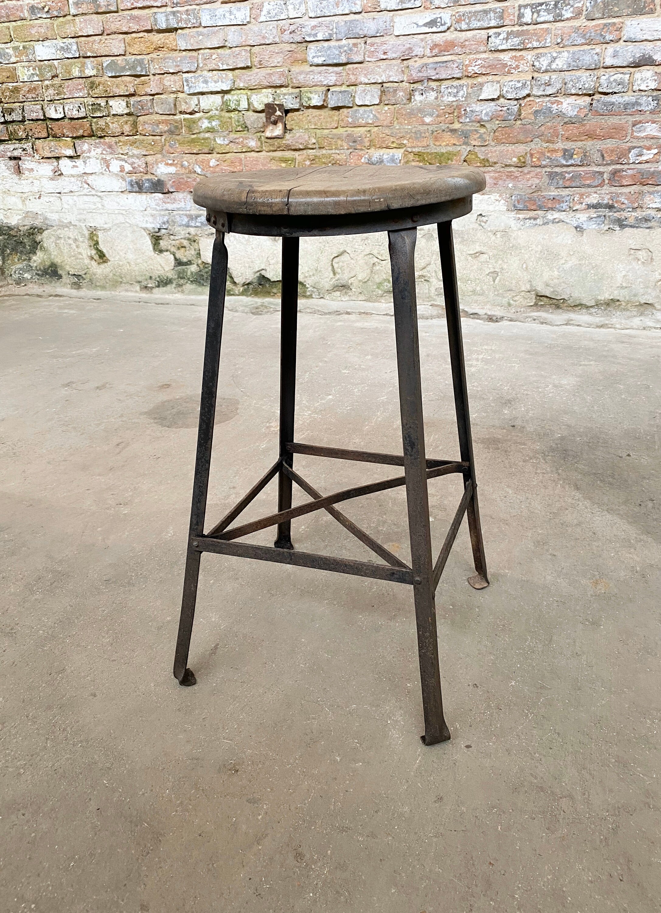 Industrial Angle Steel Stool Co. Vintage Restaurant Seating Etsy