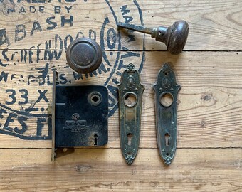 1890s Salvaged Sargent Door Hardware Set