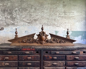 Antique Victorian Salvaged Furniture Pediment Accent