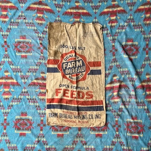 Vintage Farm Bureau Milling Seed Sack Hammond, IN