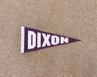 Vintage Dixon Illinois Felt Pennant Home Decor