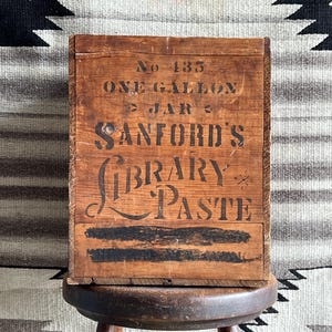 Antique Sanford Inks Library Paste One Gallon Wood Crate