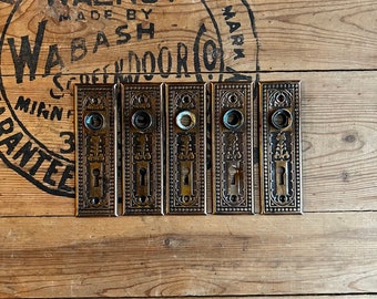 Set of 5 1890s Pressed Door Plates