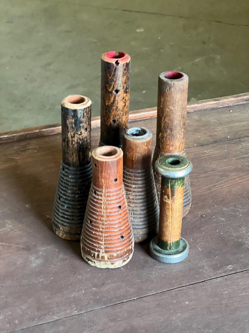 Vintage Industrial Textile Spools Thread Crafts - Etsy