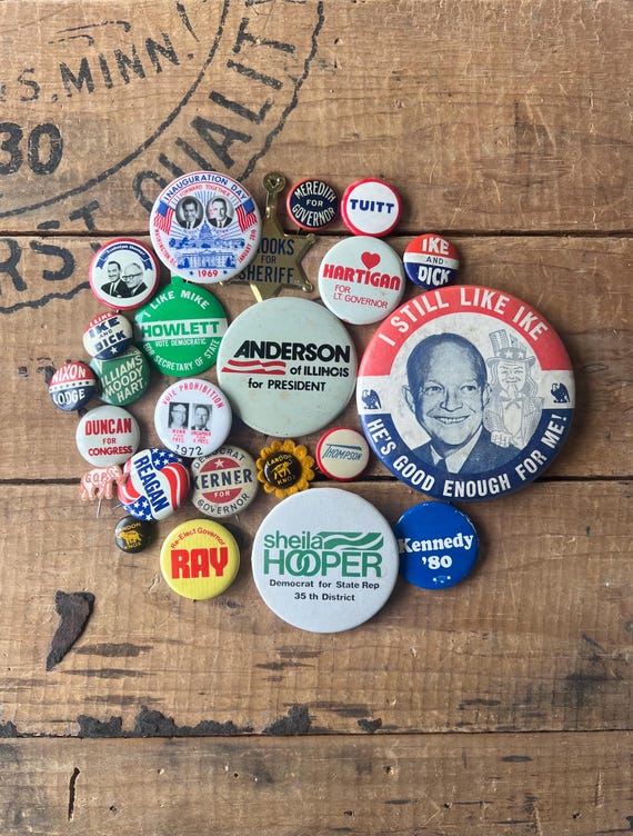 Vintage Political Pinback Lot