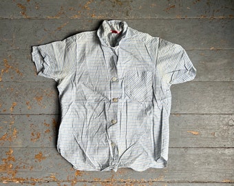 Vintage 1950s Donegal Rayon Cotton Loop Collar Shirt Mens S/M