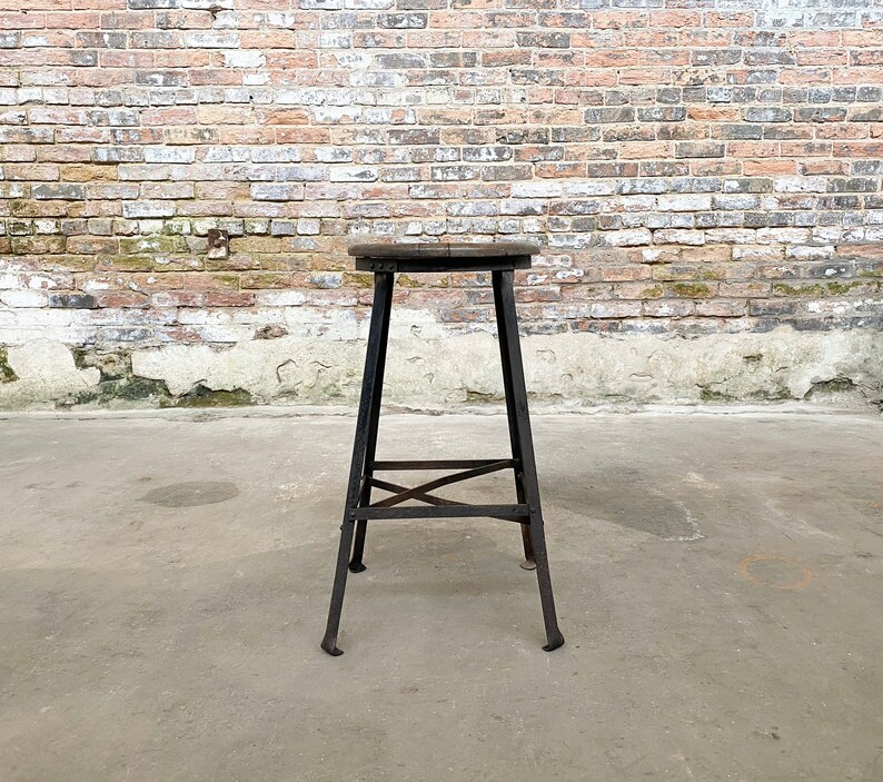 Industrial Angle Steel Stool Co. Vintage Restaurant Seating Etsy