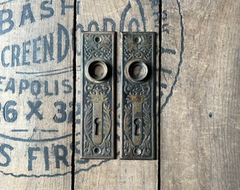 Pair of 1890s Pressed Door Plates