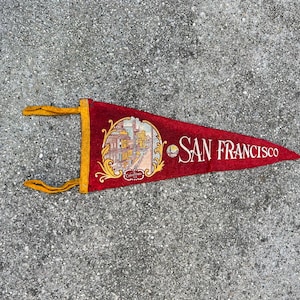 Vintage San Francisco Chinatown Souvenir Felt Pennant