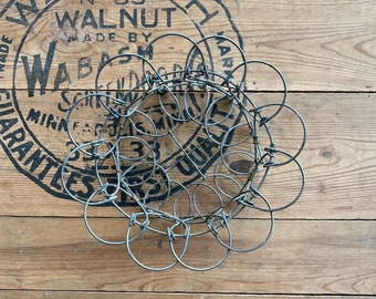 Antique Wire Egg Carrier Flowering Top