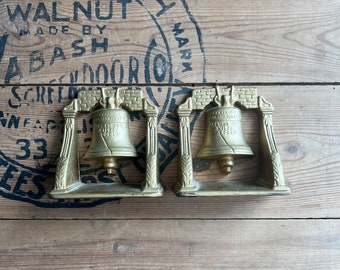 Ca. 1920s Cast Iron Liberty Bell Bookends
