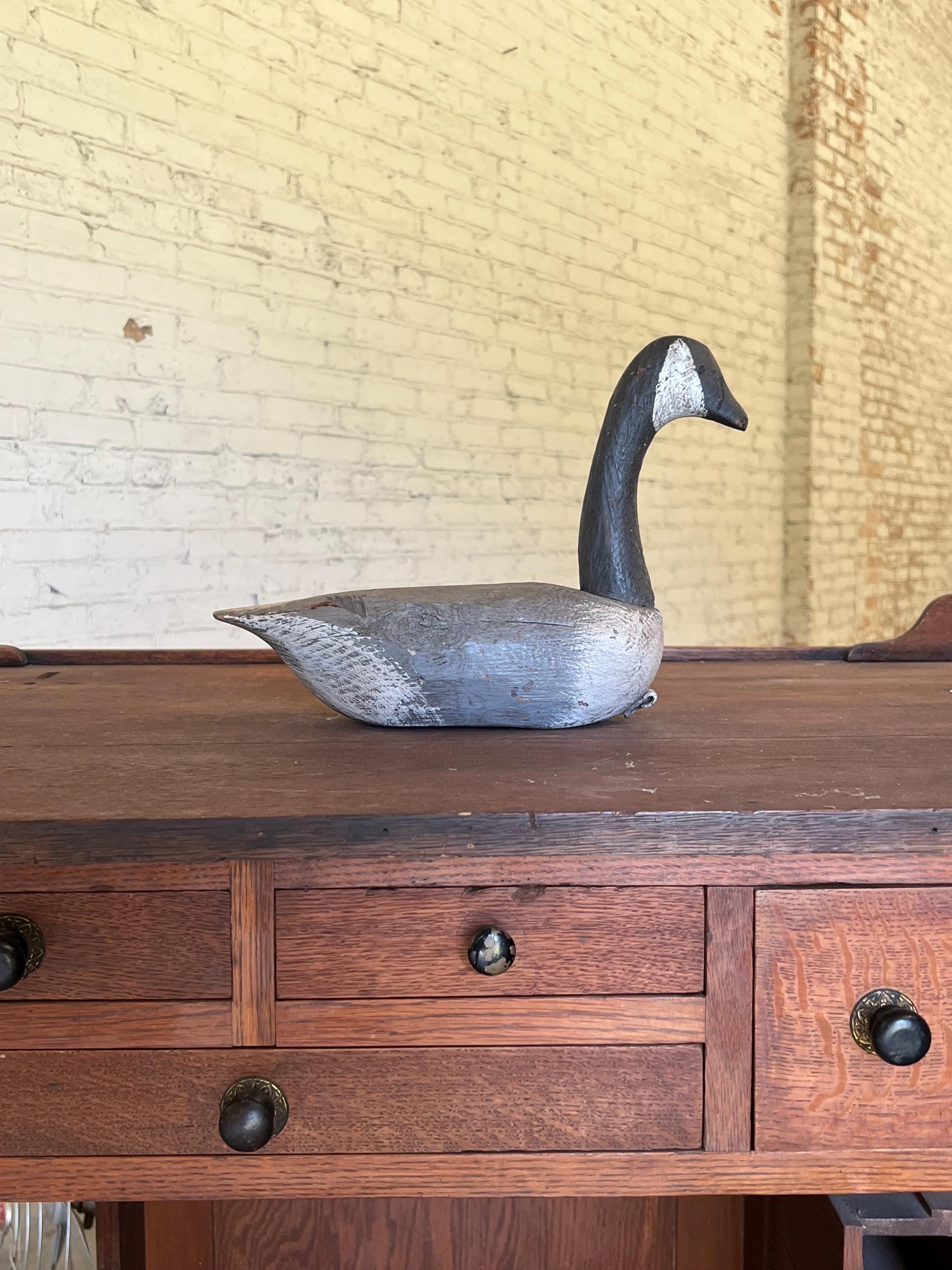 Vintage Small Carved Wood Canadian Goose Duck Decoy