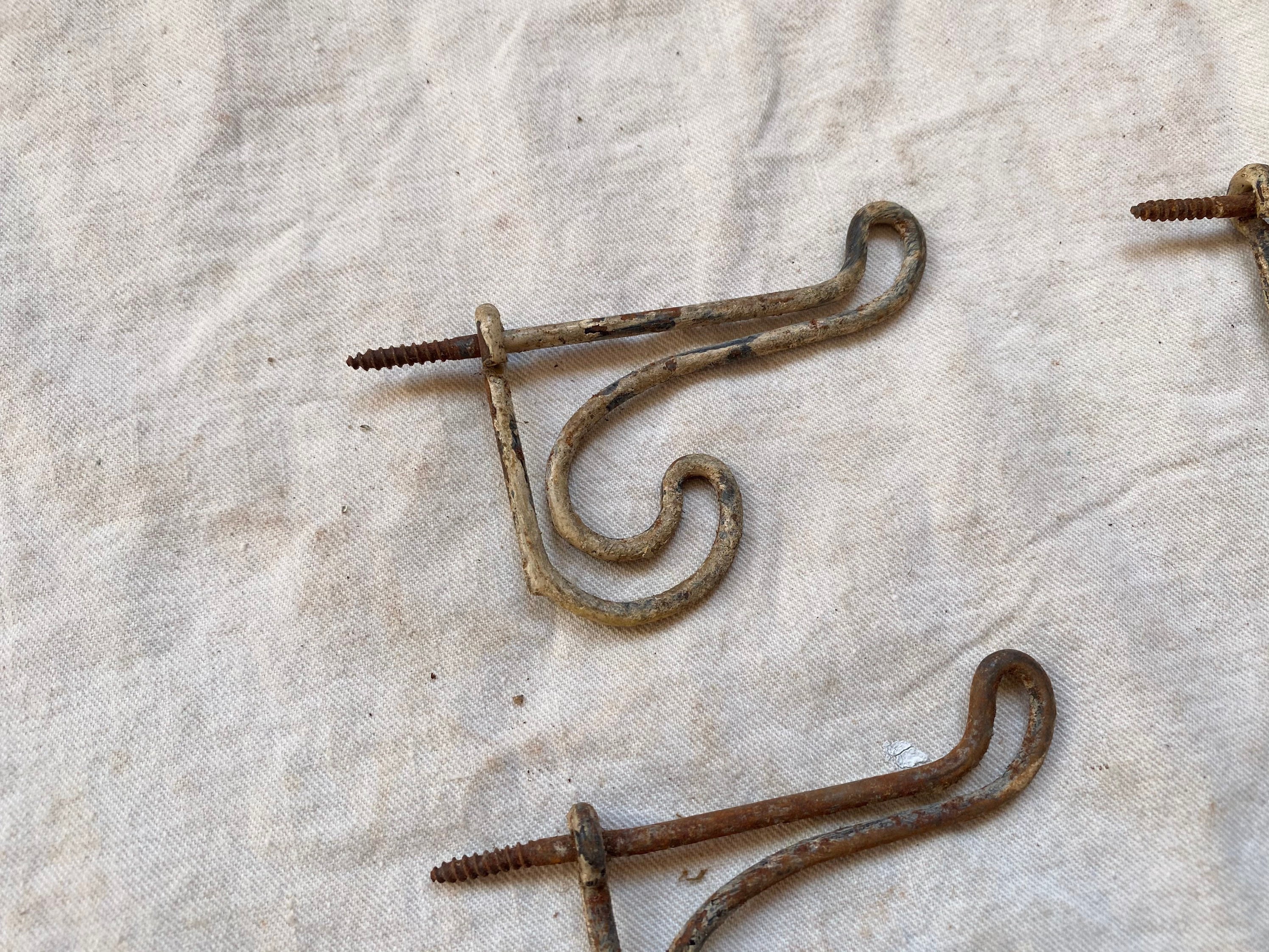 5 Antique Wire Coat Hooks Salvaged Hardware Etsy