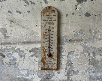 Vintage Jamesway Barn Vents Advertising Wood Thermometer James Mfg