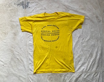 Vintage 1980s McDonalds Burger Recipe Tee Shirt