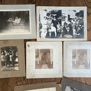 Antique Exterior Group Photo Cabinet Card Lot Country Home Pictures image 5
