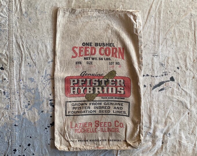 Vintage Pfister Hybrids Seed Sack Lazier Seed Co Rochelle Il - Etsy