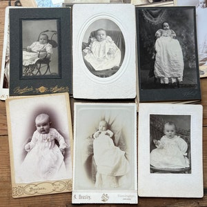 25 Antique Studio Portraits of Babies and Infants Photo Lot image 4