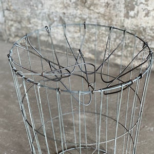 Vintage Wire Flowering Top Garbage Can Waste or Laundry Basket image 2