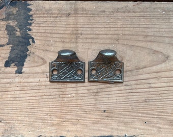 Antique Pair of Salvaged Window Sash Lifts Salvaged Hardware