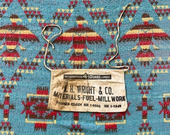 Vintage OH Wright & Co Lumber Nail Apron Elgin, IL