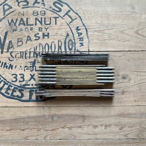 Vintage Lot of 3 Wood & Metal Folding Rulers