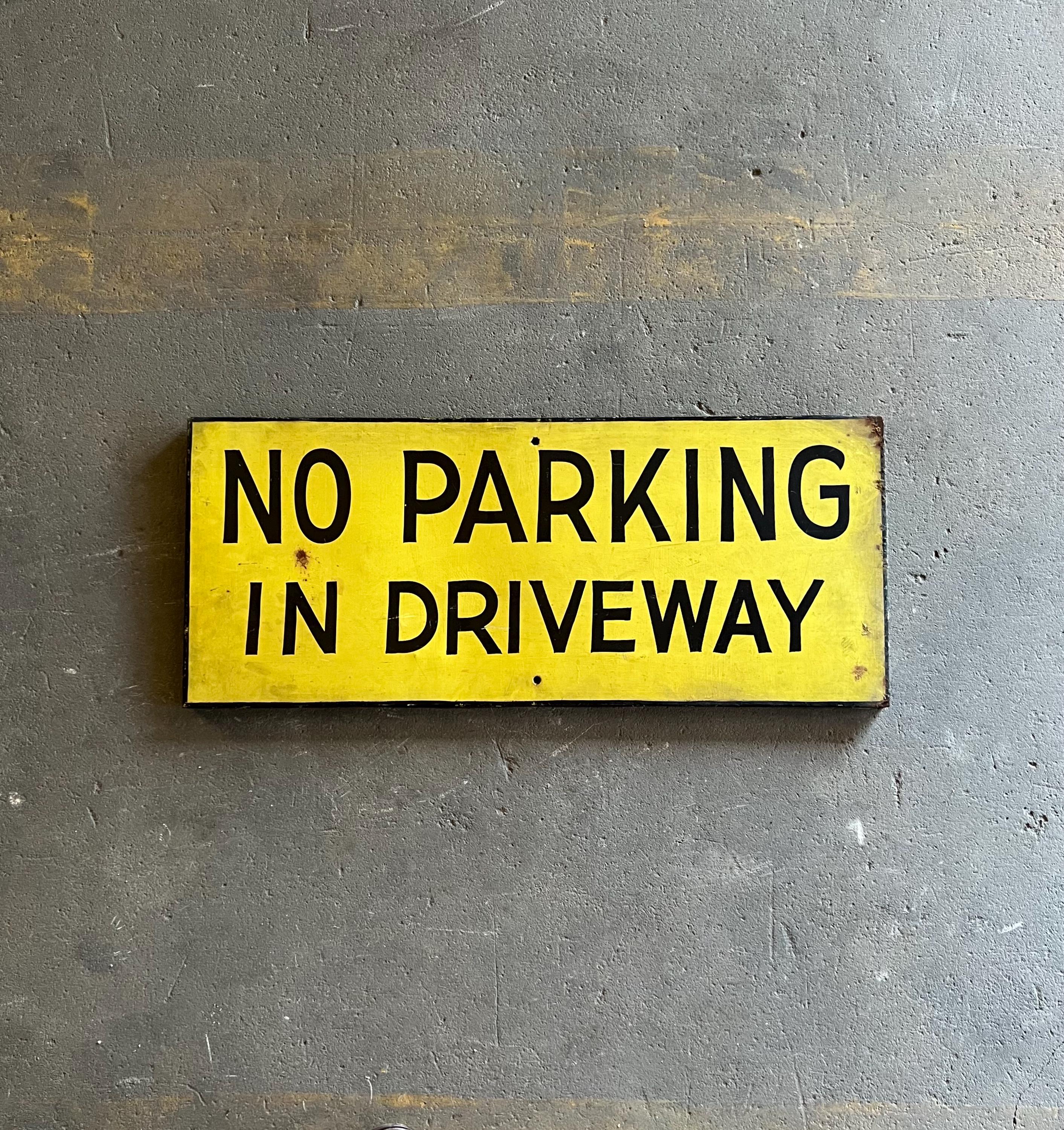 Vintage 'no Parking in Driveway' Hand Painted Sign - Etsy