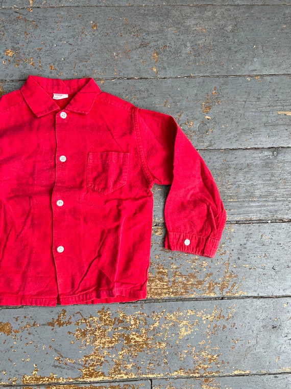 Vintage 50s Kids Sanforized Button Up Shirt - image 2