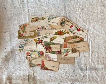 25 cartes de commerce d’appel victoriennes antiques