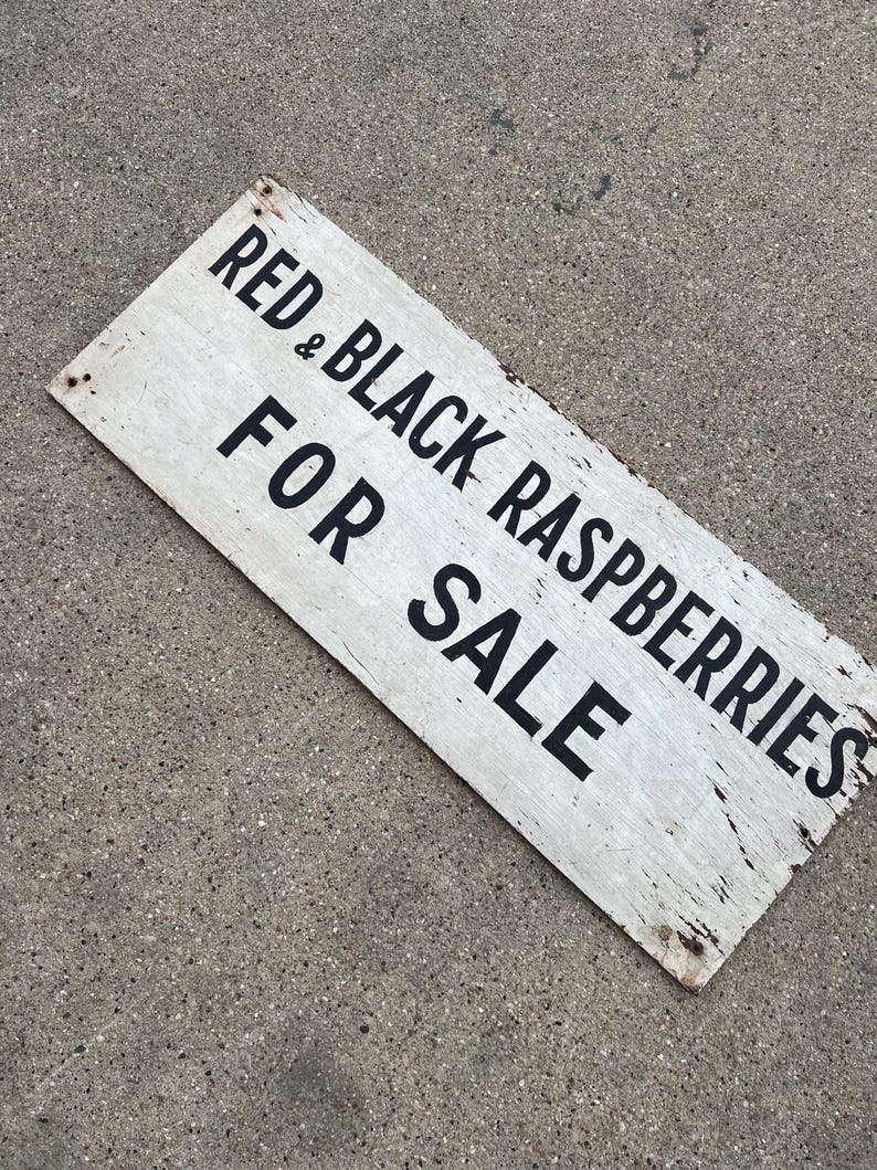 Vintage Raspberries for Sale Wood Sign - Etsy