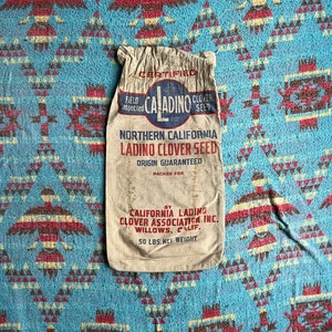 Vintage California Ladino Clover Willows, CA Feedsack image 1