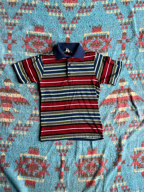 Vintage 1980s Kids Striped Atkinson Polo Shirt - image 1