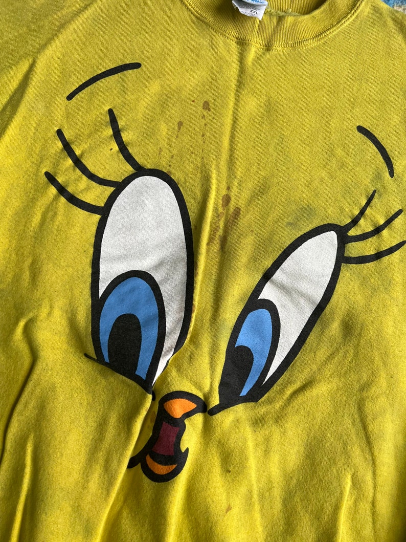 Vintage 90s Thrashed Tweety Six Flags Sweatshirt image 4