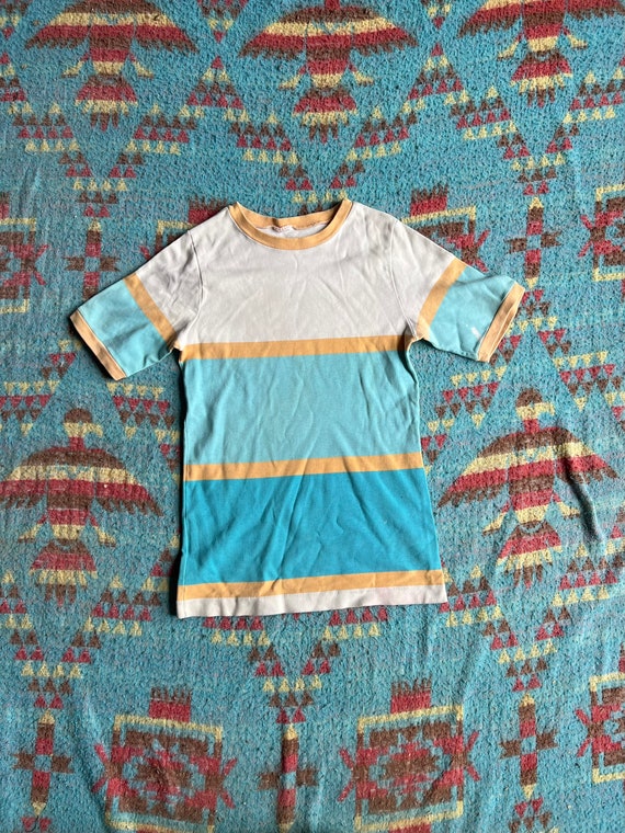 Vintage 1970s Striped Short Sleeve Shirt