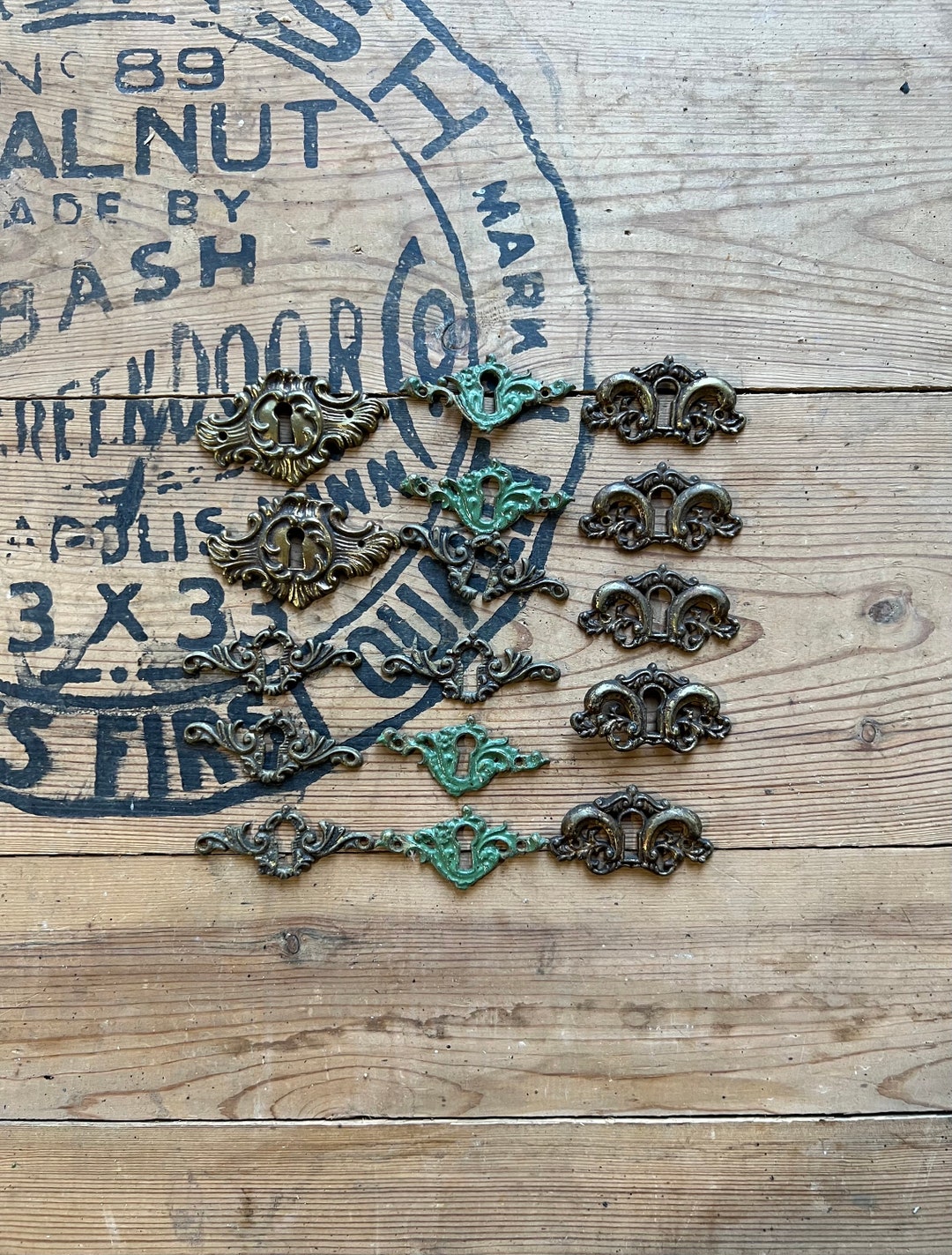 Set of Salvaged Antique Furniture Keyholes Etsy